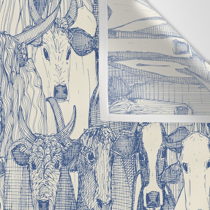 just cattle classic blue pearl Wall Tapestry Gallery Image 3