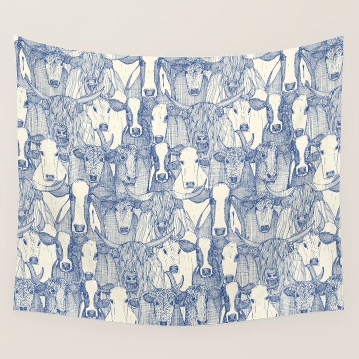 just cattle classic blue pearl Wall Tapestry Gallery Image 1
