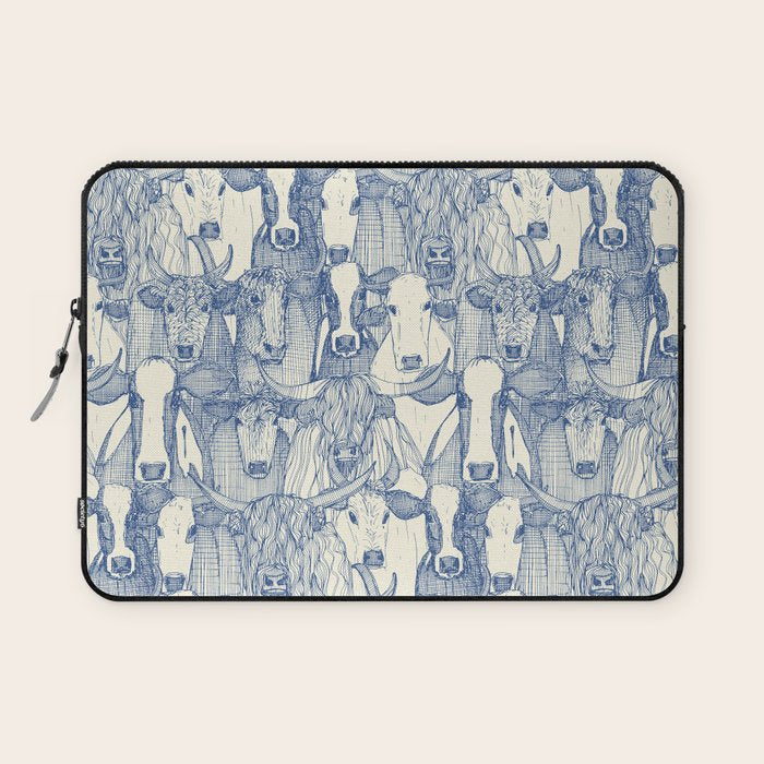 just cattle classic blue pearl Laptop Sleeve Gallery Image 1