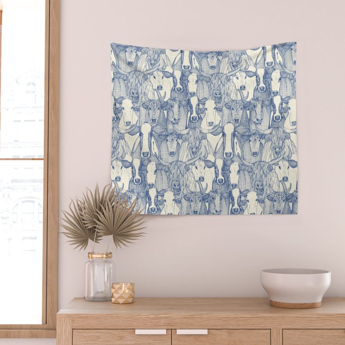 just cattle classic blue pearl Wall Tapestry Gallery Image 2