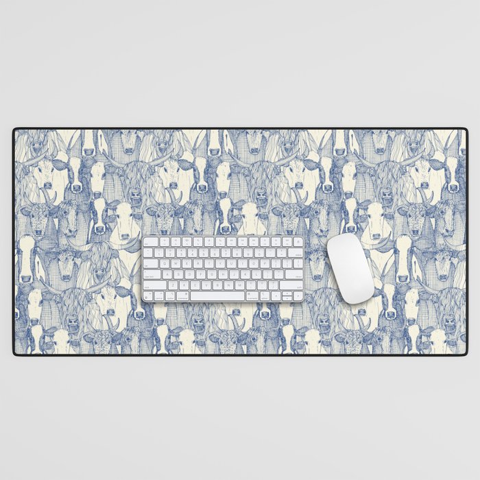 just cattle classic blue pearl Desk Mat Gallery Image 1