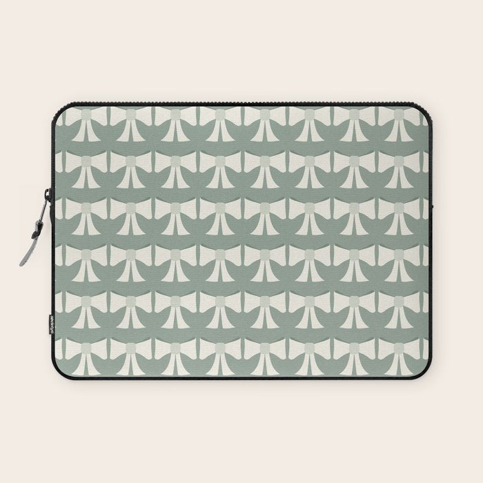 Vintage Bows XIV Green Sage Laptop Sleeve Gallery Image 1