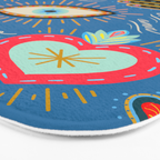 Milagro love hearts - blue Bath Mat Gallery Image 3