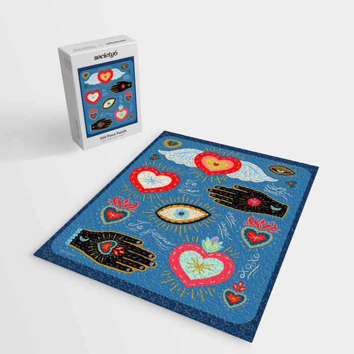 Milagro love hearts - blue Jigsaw Puzzle Gallery Image 2