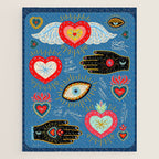Milagro love hearts - blue Jigsaw Puzzle Gallery Image 1