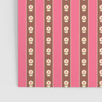 Eclectic Cottage Stripes and Flowers in Pink Brown Cream Poster Gallery Image 3