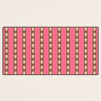 Eclectic Cottage Stripes and Flowers in Pink Brown Cream Desk Mat Gallery Image 3