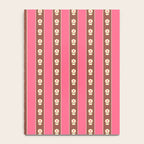 Eclectic Cottage Stripes and Flowers in Pink Brown Cream Notebook Gallery Image 4
