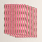 Eclectic Cottage Stripes and Flowers in Pink Brown Cream Wrapping Paper Gallery Image 3