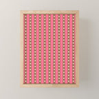 Eclectic Cottage Stripes and Flowers in Pink Brown Cream Mini Art Print Gallery Image 1