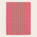 Eclectic Cottage Stripes and Flowers in Pink Brown Cream Poster Gallery Image 4