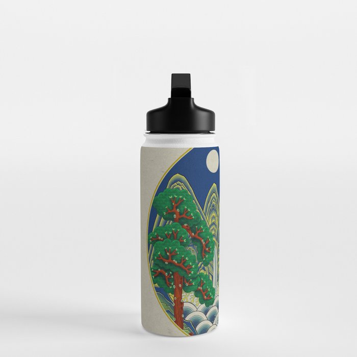 Five peaks of the sun and moon : Kingâs painting (Minhwa-Korean folk art) Water Bottle Gallery Image 3