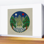 Five peaks of the sun and moon : Kingâs painting (Minhwa-Korean folk art) Wall Mural Gallery Image 2
