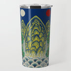Five peaks of the sun and moon : Kingâs painting (Minhwa-Korean folk art) Travel Mug Gallery Image 1