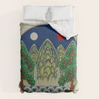 Five peaks of the sun and moon : Kingâs painting (Minhwa-Korean folk art) Comforter Gallery Image 6