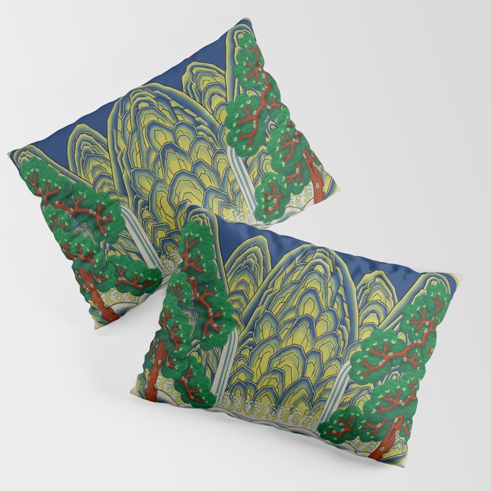 Five peaks of the sun and moon : Kingâs painting (Minhwa-Korean folk art) Pillow Sham Gallery Image 3