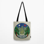 Five peaks of the sun and moon : Kingâs painting (Minhwa-Korean folk art) Tote Bag Gallery Image 2