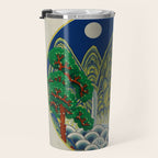 Five peaks of the sun and moon : Kingâs painting (Minhwa-Korean folk art) Travel Mug Gallery Image 3