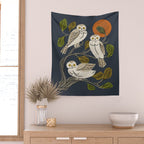 Midnight Owl Tree Wall Tapestry Gallery Image 2