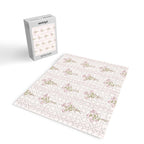 Delicate floral bouquets with vertical stripes - Pink and moss green pattern Jigsaw Puzzle Gallery Image 2