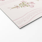 Delicate floral bouquets with vertical stripes - Pink and moss green pattern Welcome Mat Gallery Image 2