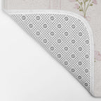 Delicate floral bouquets with vertical stripes - Pink and moss green pattern Bath Mat Gallery Image 2