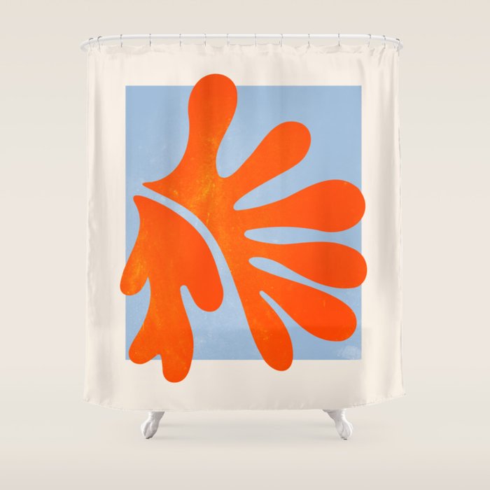 Red Coral Leaf: Matisse Paper Cutouts II Shower Curtain Gallery Image 1