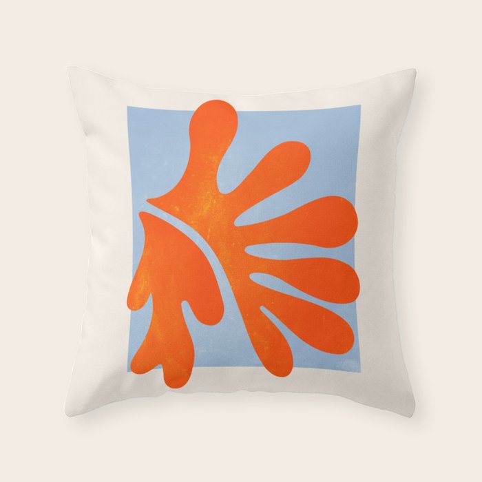 Red Coral Leaf: Matisse Paper Cutouts II Throw Pillow Gallery Image 6