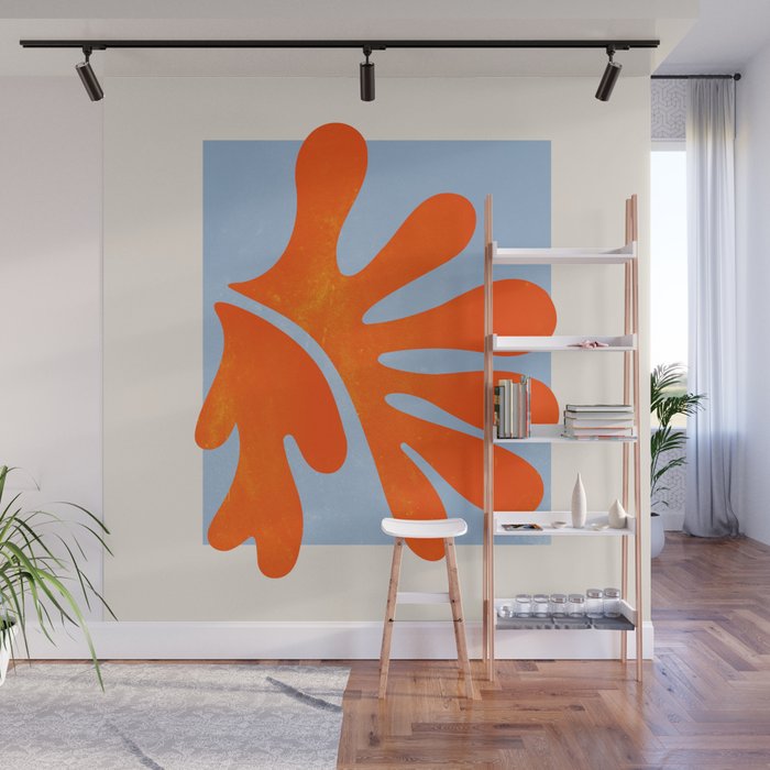 Red Coral Leaf: Matisse Paper Cutouts II Wall Mural Gallery Image 1