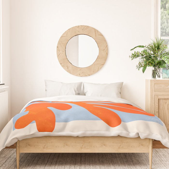 Red Coral Leaf: Matisse Paper Cutouts II Duvet Cover Gallery Image 3