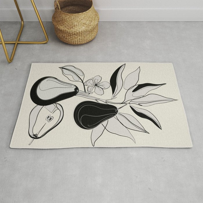 Line Art Pears 4 Rug Gallery Image 1