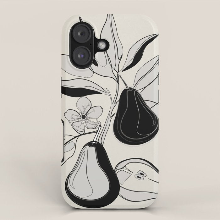Line Art Pears 4 iPhone Case Gallery Image 1