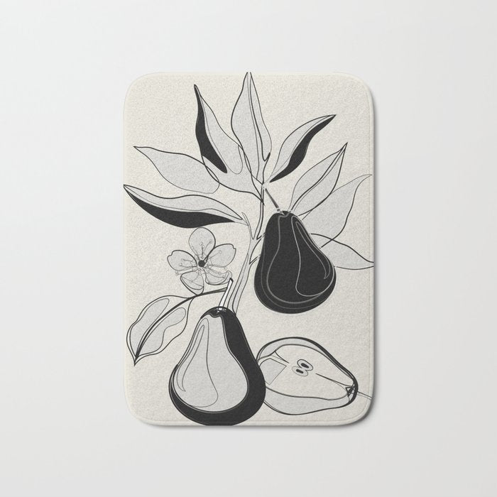 Line Art Pears 4 Bath Mat Gallery Image 1