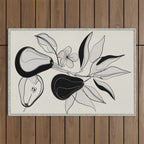 Line Art Pears 4 Outdoor Rug Gallery Image 1