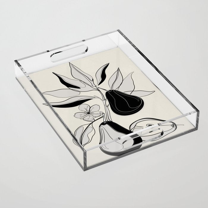 Line Art Pears 4 Acrylic Tray Gallery Image 1