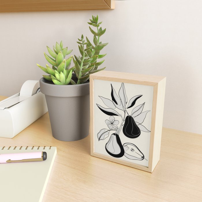 Line Art Pears 4 Mini Art Print Gallery Image 2