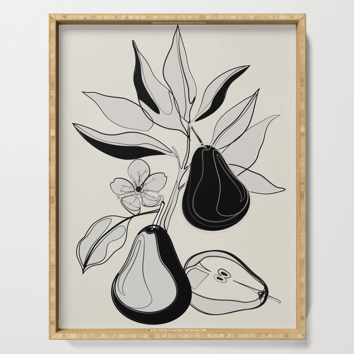 Line Art Pears 4 Serving Tray Gallery Image 1