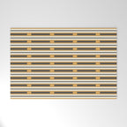 Pallet Stripes Minimal Geometric Pattern in Mustard Gold, Charcoal Gray, and Cream Welcome Mat Gallery Image 1
