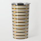 Pallet Stripes Minimal Geometric Pattern in Mustard Gold, Charcoal Gray, and Cream Travel Mug Gallery Image 1