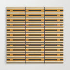 Pallet Stripes Minimal Geometric Pattern in Mustard Gold, Charcoal Gray, and Cream Wood Wall Art Gallery Image 1