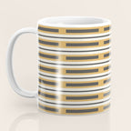 Pallet Stripes Minimal Geometric Pattern in Mustard Gold, Charcoal Gray, and Cream Coffee Mug Gallery Image 3