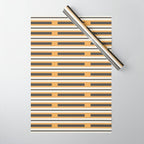 Pallet Stripes Minimal Geometric Pattern in Mustard Gold, Charcoal Gray, and Cream Wrapping Paper Gallery Image 1
