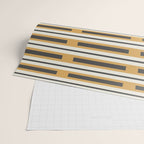 Pallet Stripes Minimal Geometric Pattern in Mustard Gold, Charcoal Gray, and Cream Wrapping Paper Gallery Image 2