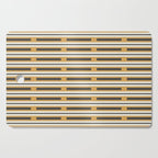 Pallet Stripes Minimal Geometric Pattern in Mustard Gold, Charcoal Gray, and Cream Cutting Board Gallery Image 1