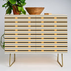 Pallet Stripes Minimal Geometric Pattern in Mustard Gold, Charcoal Gray, and Cream Credenza Gallery Image 1