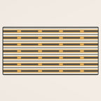 Pallet Stripes Minimal Geometric Pattern in Mustard Gold, Charcoal Gray, and Cream Desk Mat Gallery Image 3