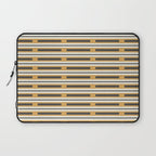 Pallet Stripes Minimal Geometric Pattern in Mustard Gold, Charcoal Gray, and Cream Laptop Sleeve Gallery Image 1