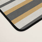Pallet Stripes Minimal Geometric Pattern in Mustard Gold, Charcoal Gray, and Cream Desk Mat Gallery Image 4