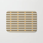Pallet Stripes Minimal Geometric Pattern in Mustard Gold, Charcoal Gray, and Cream Bath Mat Gallery Image 1