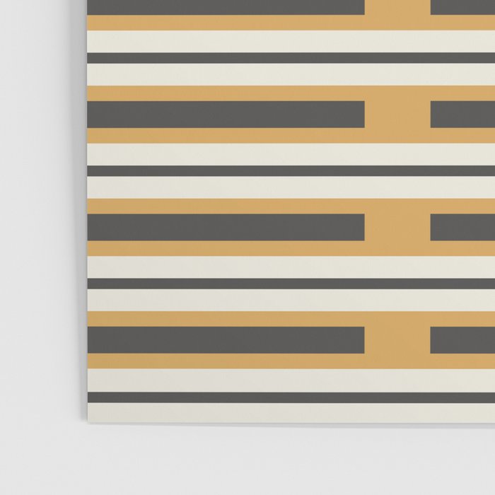 Pallet Stripes Minimal Geometric Pattern in Mustard Gold, Charcoal Gray, and Cream Poster Gallery Image 3